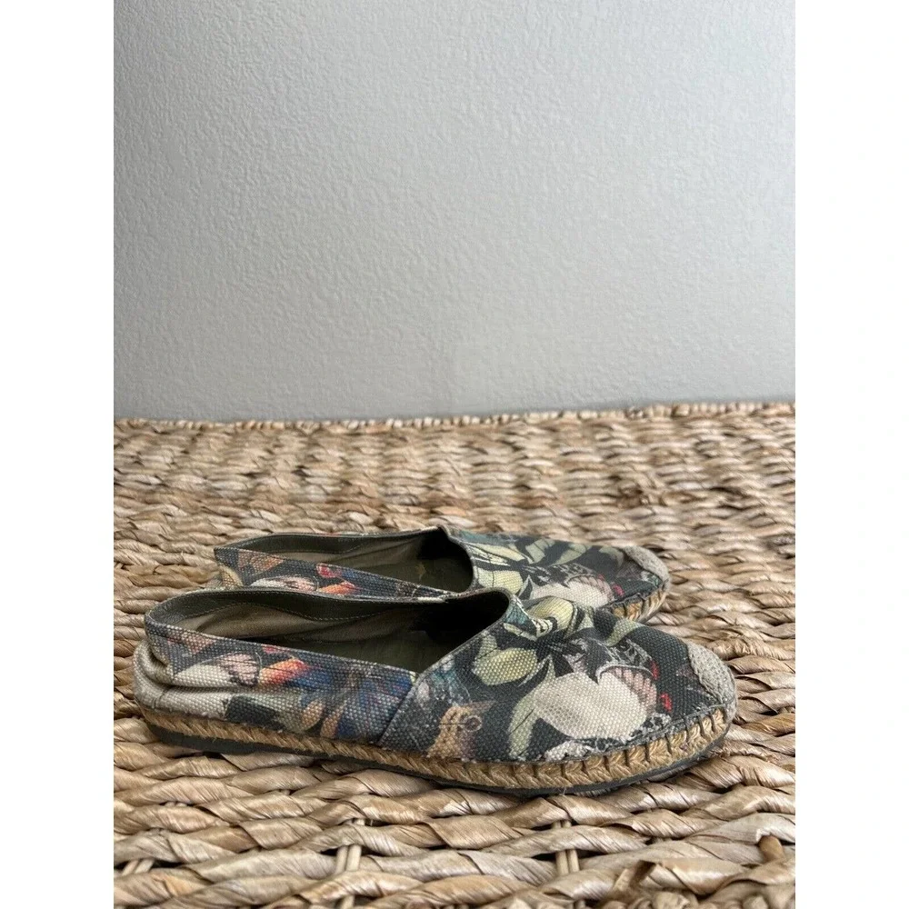 Valentino Women's Multicolor Butterfly‎ Print Canvas Espadrille Flats Size 37